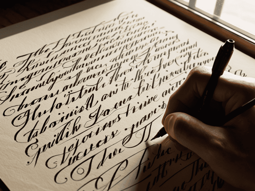 Calligraphy art written words