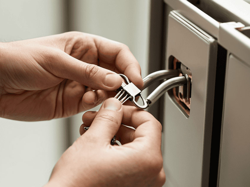 Pick a Lock With Paperclip