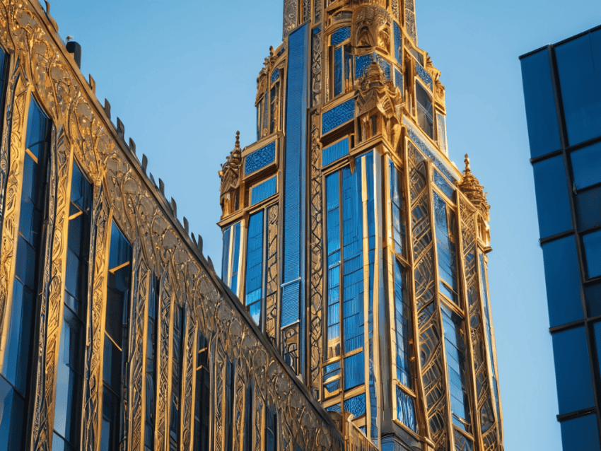 Neo-Deco luxury branding logo