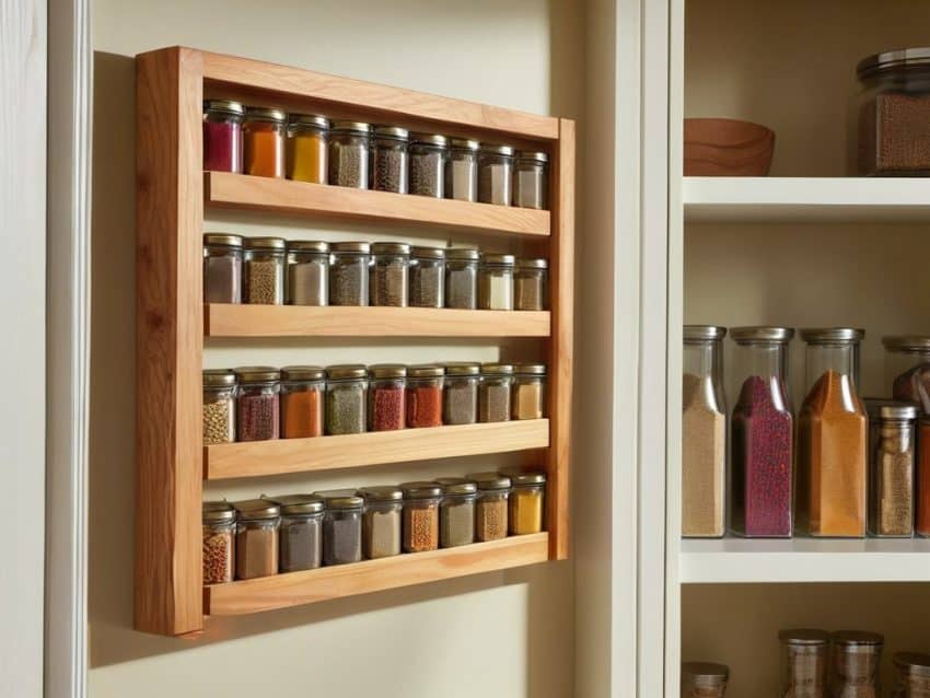 DIY spice rack for pantry door